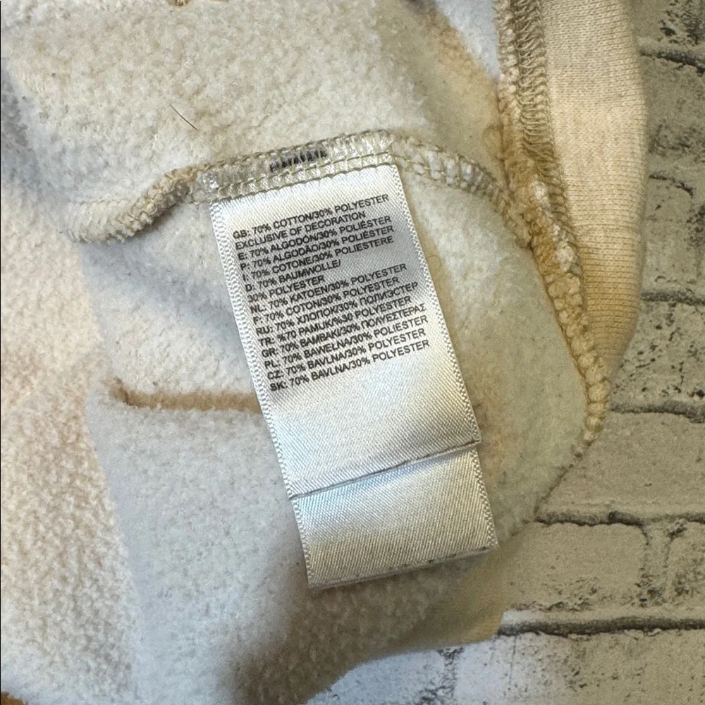 The North Face mens S Small cream fleece cotton blend pullover hoodie EUC